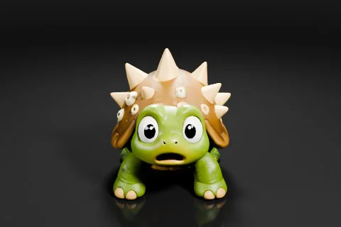 Small toy dinosaur 3D model preview