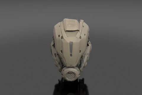 Futuristic helmet 3D model preview