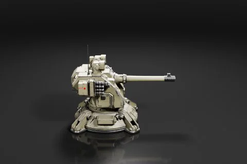 Futuristic-looking machine gun 3D model preview