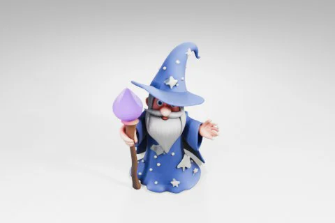 Figurine of a wizard 3D model preview