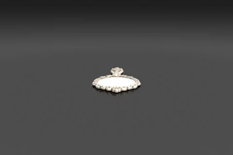 Small, oval-shaped pendant or brooch 3D model preview