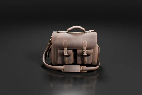 Photograph of a beige-colored handbag 3D model preview