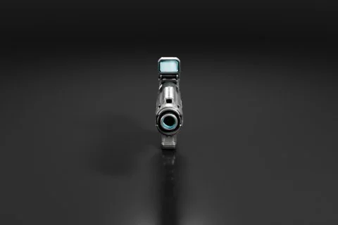 Futuristic-looking object with a black background 3D model preview