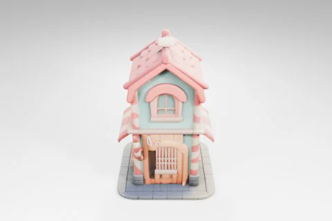 Small toy house 3D model preview