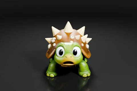 Small toy dinosaur 3D model preview