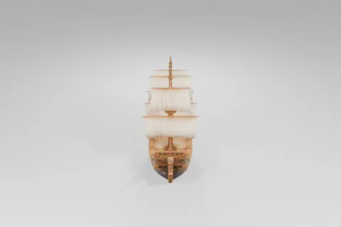 Imposing pirate ship 3D model preview