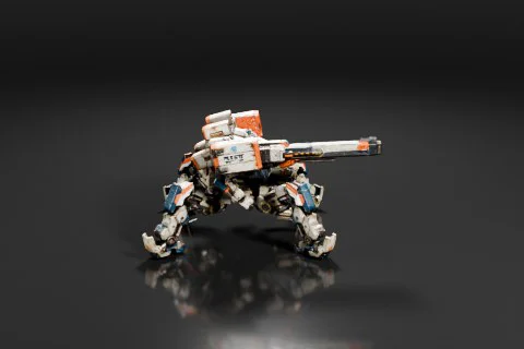 Photograph of a miniature model of a robot 3D model preview