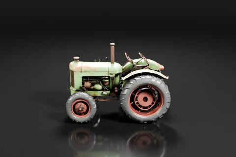 Vintage tractor 3D model preview
