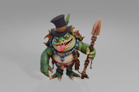 Cartoon character 3D model preview