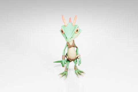 Small toy lizard 3D model preview