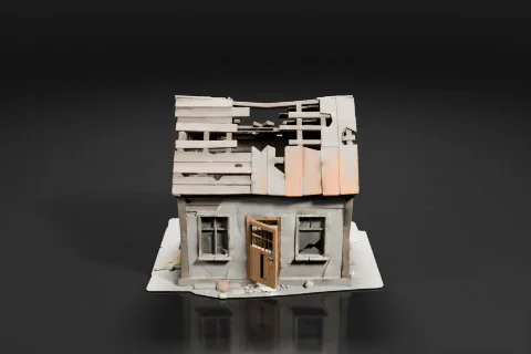 Photograph of a miniature model of a building 3D model preview