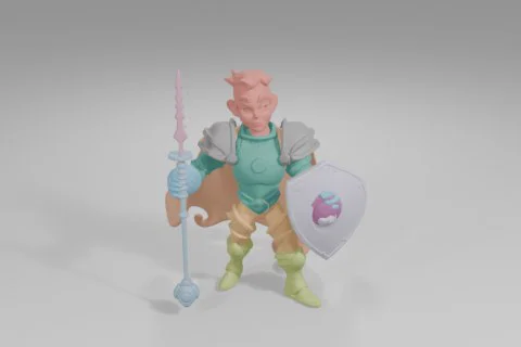 Toy figure of a character 3D model preview