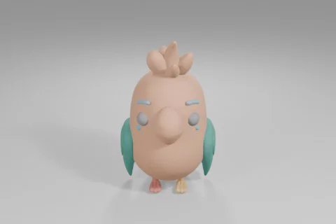 Small toy bird 3D model preview