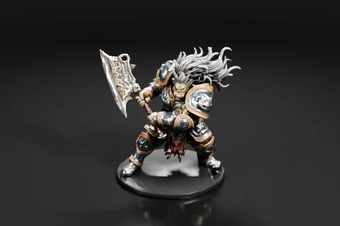 Miniature figurine of a warrior 3D model preview