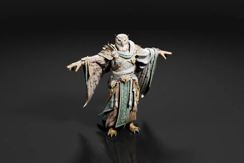 Figurine of an owl 3D model preview