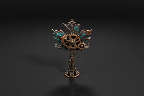 Cross-shaped object 3D model preview