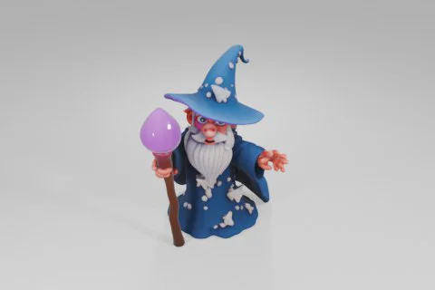 Figurine of a wizard 3D model preview