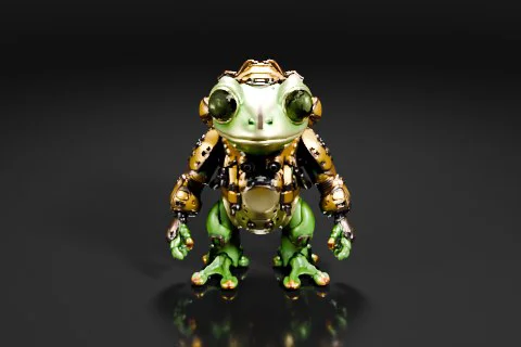 Toy frog 3D model preview