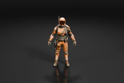 Character from a video game 3D model preview