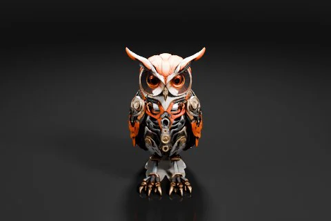 Owl figurine 3D model preview