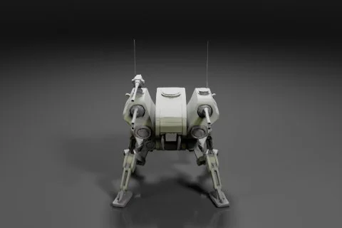 Futuristic robot-like creature 3D model preview