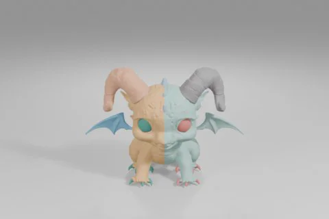 Small toy dragon 3D model preview