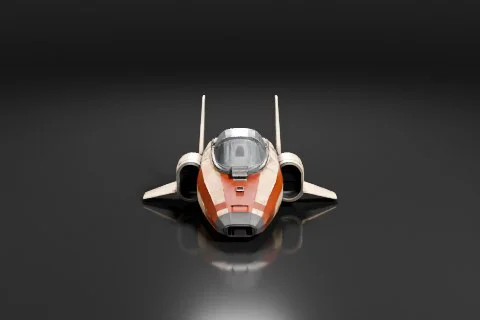 Futuristic spaceship 3D model preview