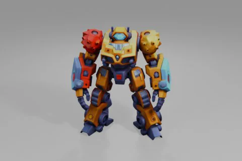 Robot-like figure 3D model preview
