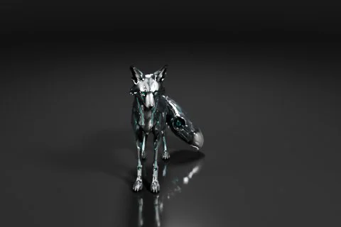 Small figurine of a wolf 3D model preview