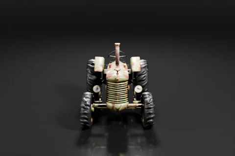 Photograph of a miniature model of a tractor 3D model preview