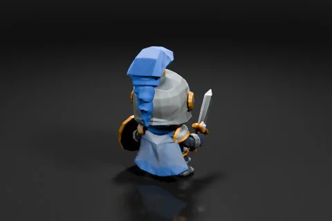Small figurine of a knight 3D model preview