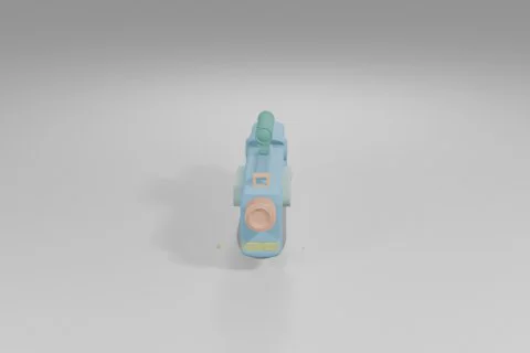 Small toy car in a light blue color 3D model preview