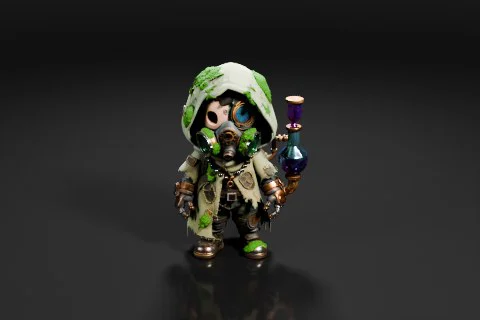 Small figurine of a character from a video game 3D model preview