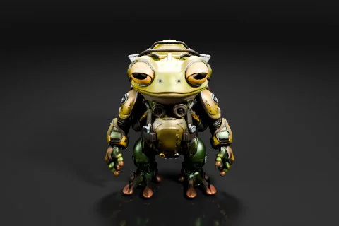 Frog-like creature 3D model preview