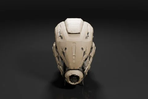 Futuristic helmet 3D model preview