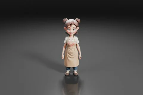 Cartoon character 3D model preview