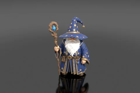 Figurine of a wizard 3D model preview