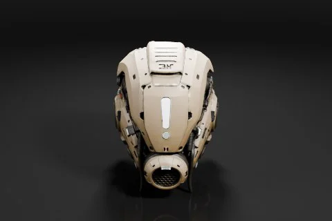 Futuristic helmet 3D model preview
