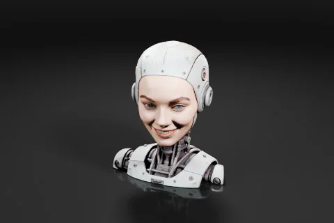 Robot head 3D model preview