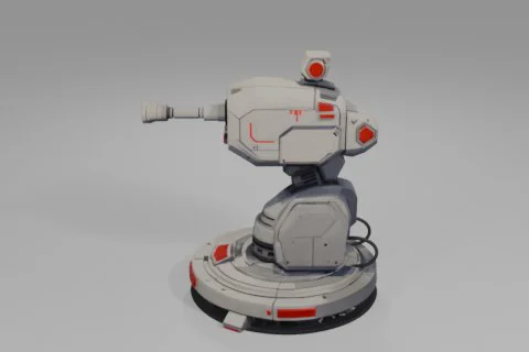 Futuristic robot 3D model preview