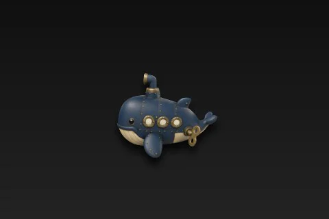 Small toy submarine 3D model preview