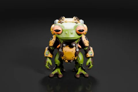 Toy frog 3D model preview
