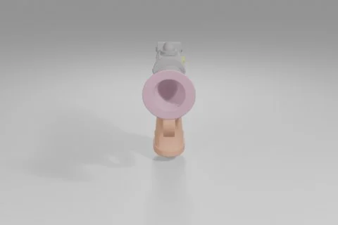 Small, cylindrical object with a pink body and a beige base 3D model preview