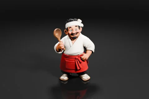 Cartoon character 3D model preview