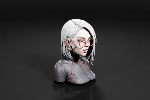 Bust of a woman's head 3D model preview