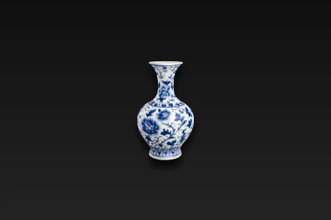 Small vase with a round body and a narrow neck 3D model preview