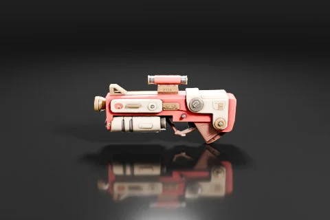 Toy gun 3D model preview