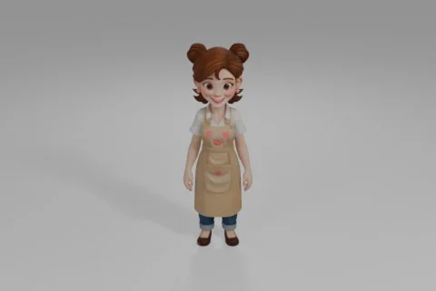 Cartoon character 3D model preview