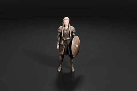 Miniature figurine of a Viking warrior 3D model preview