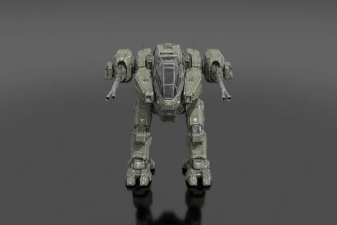 Futuristic robot-like figure 3D model preview